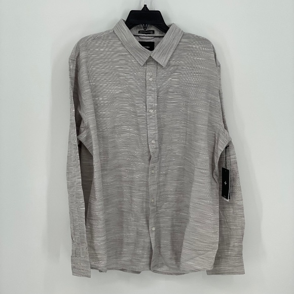 TAVIK Regular Fit Long Sleeve Gray Button Up Shirt - Picture 1 of 5